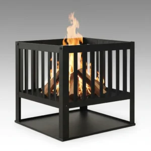 Brasero de jardin acier 40 × 40 × 40 cm noir