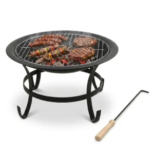 Brasero barbecue 2 en 1 acier 56 × 56 × 49 cm noir série A