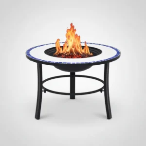 Brasero mosaïque céramique 68 × 68 × 45 cm bleu et blanc