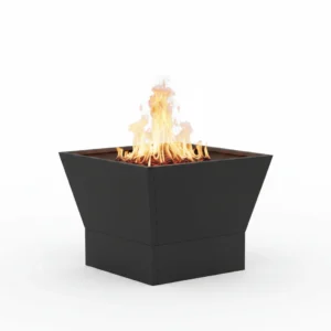 Brasero de jardin acier noir cube compact