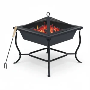 Brasero de jardin acier 42 × 42 × 45 cm noir
