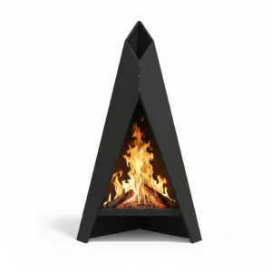 Brasero de jardin acier 58 × 40 × 100 cm noir