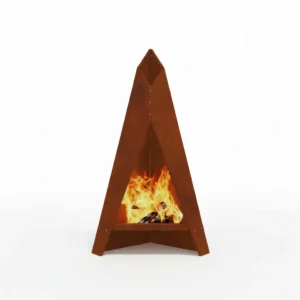 Brasero de jardin corten 58 × 40 × 100 cm marron
