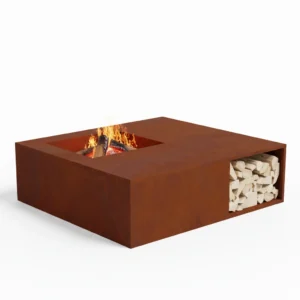 Brasero de jardin corten 100 × 100 × 30 cm marron