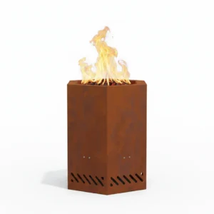 Brasero sans fumée corten marron