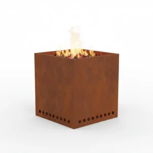 Brasero sans fumée corten 48 × 48 × 50 cm marron
