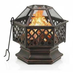 Brasero rustique acier 62 × 54 × 56 cm noir