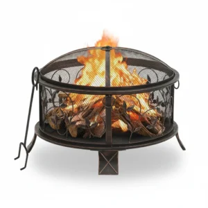 Brasero rustique acier 67,5 × 67,5 × 48 cm noir