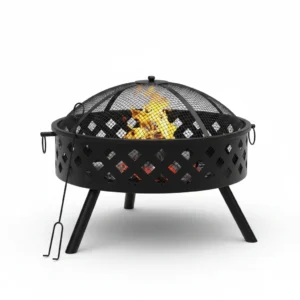 Brasero de jardin XXL acier 58 cm noir