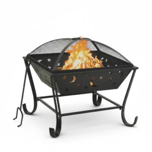 Brasero de jardin XXL acier 62 × 62 × 56,5 cm noir