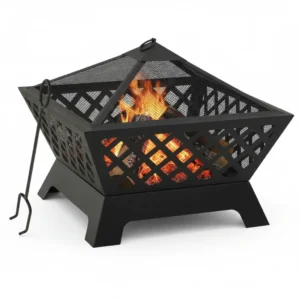 Brasero de jardin XXL acier 64 × 64 × 53 cm noir