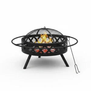 Brasero de jardin XXL acier 70 cm noir