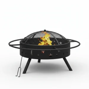 Brasero de jardin XXL acier 70 × 70 × 45 cm noir