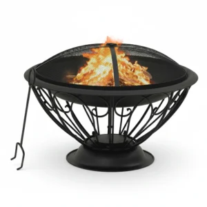 Brasero de jardin XXL acier 75 × 75 × 51 cm noir