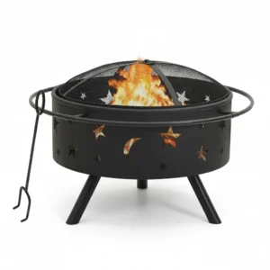 Brasero de jardin XXL acier 76 × 76 × 53 cm noir